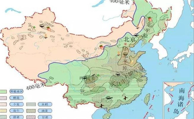 我國雜交水稻的分布區域